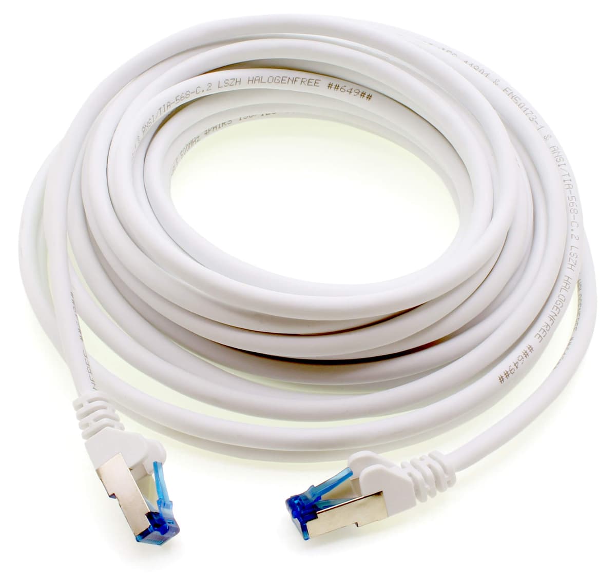 0,5m Cable de Red, Cable Ethernet y LAN SFTP PIMF Cat6a - transmite hasta 10 Gigabit por Segundo y es Adecuado para switches, routers, módems con Entrada RJ45, blanco - 10 piezas — view 9