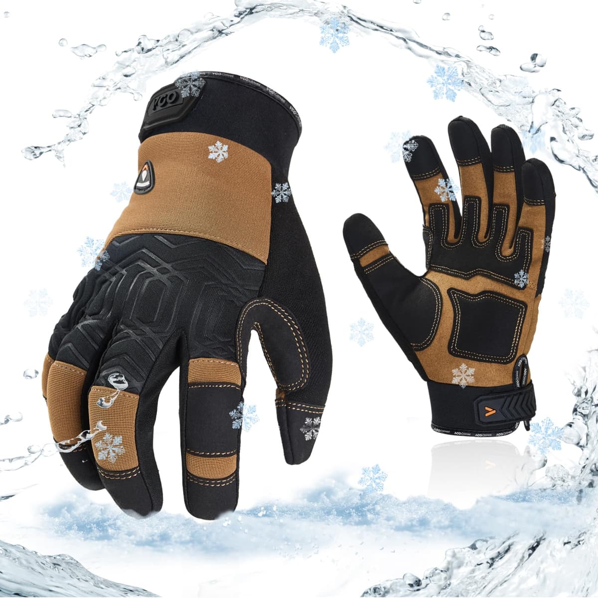 Vgo... 1-Pair -4℉ or above Thinsulate C100 Lined High Dexterity Touchscreen Synthetic Leather Winter Warm Work Gloves, Waterproof Insert (XL,Black,SL8777FW) — view 20