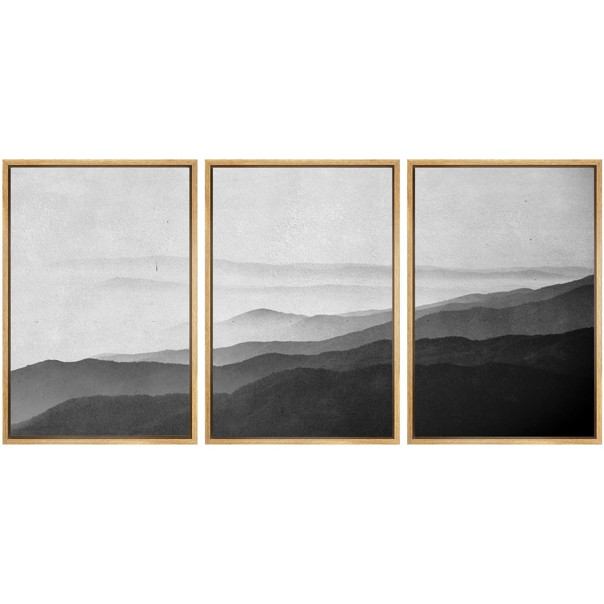 SIGNWIN Framed Canvas Print Wall Art Set Blue White Grunge Geometric Pattern Abstract Shapes Cozy Neutral Decorative Contemporary Minimal for Living Room, Bedroom, Office - 24"x36"x3 Natural — view 25
