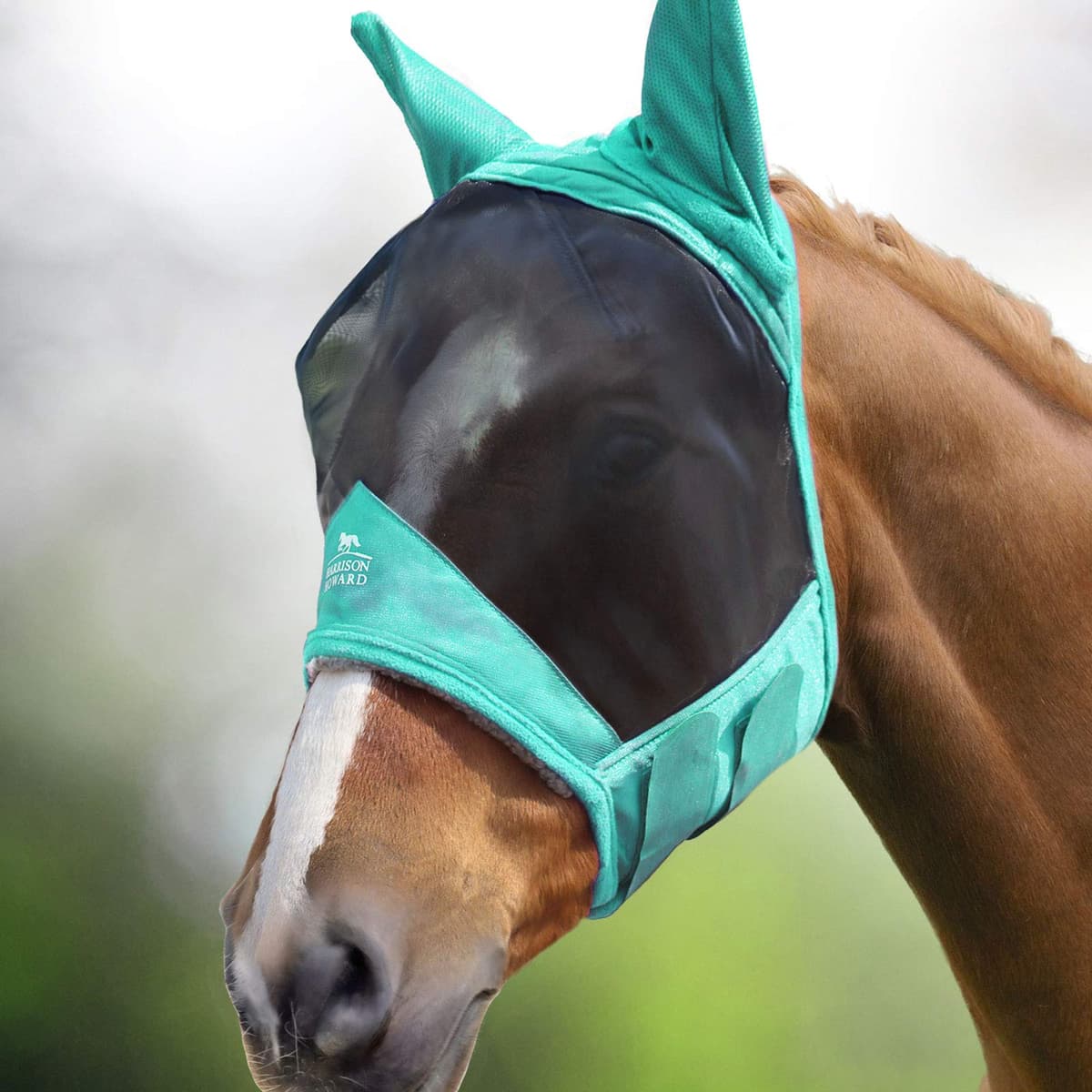 Harrison Howard CareMaster Pro Luminous Horse Fly Mask Standard with Ears UV Protection for Horse Red M Cob — view 10