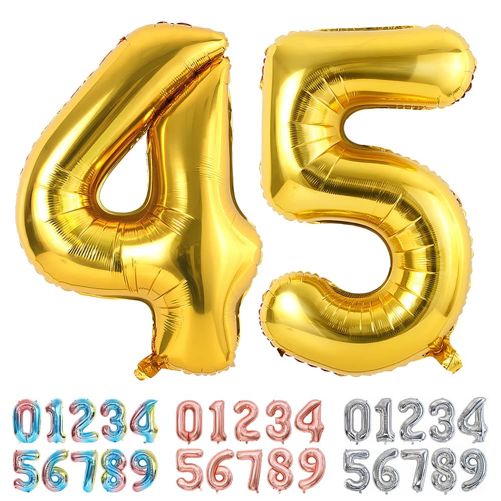 Foil Globo Número 5 Azul 40" (101cm), Inflable Helio o aire, Gigante Numeros 0-9, 10-19, 20-29, 30-100, Grande Globos Decoración para La Boda Aniversario y Cumpleaños Fiestas — view 255