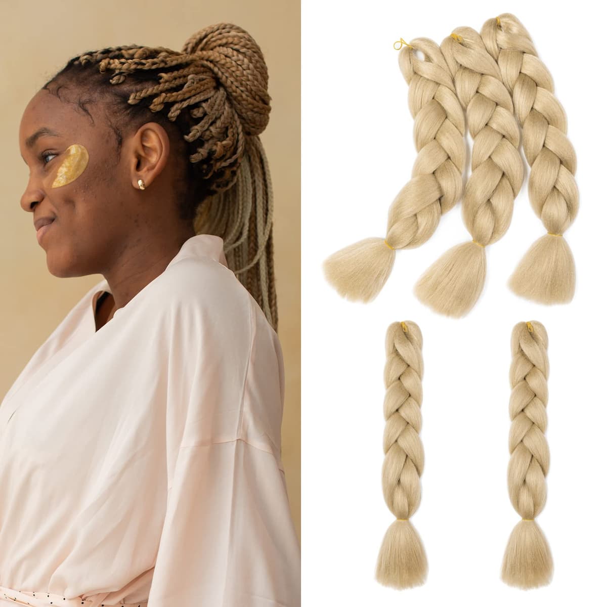 60cm Extensiones de Pelo Trenzas Africanas Castaño Oscuro Extensiones para Trenzas Africanas 1 pcs 100g Kanekalon Pelo para Trenzas Africanas Sintetico Extensiones de Trenzado Cabello Braiding — view 13