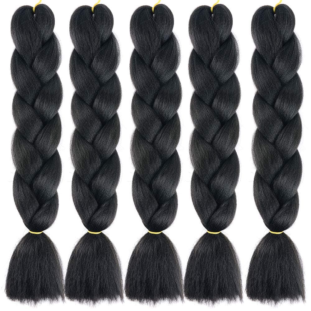 24" Braiding Hair Extension Jumbo Braids Synthetic 3bundles/pack Crochet Hair Afro Box Braid Heat Resistent (Dark Purple) — view 156