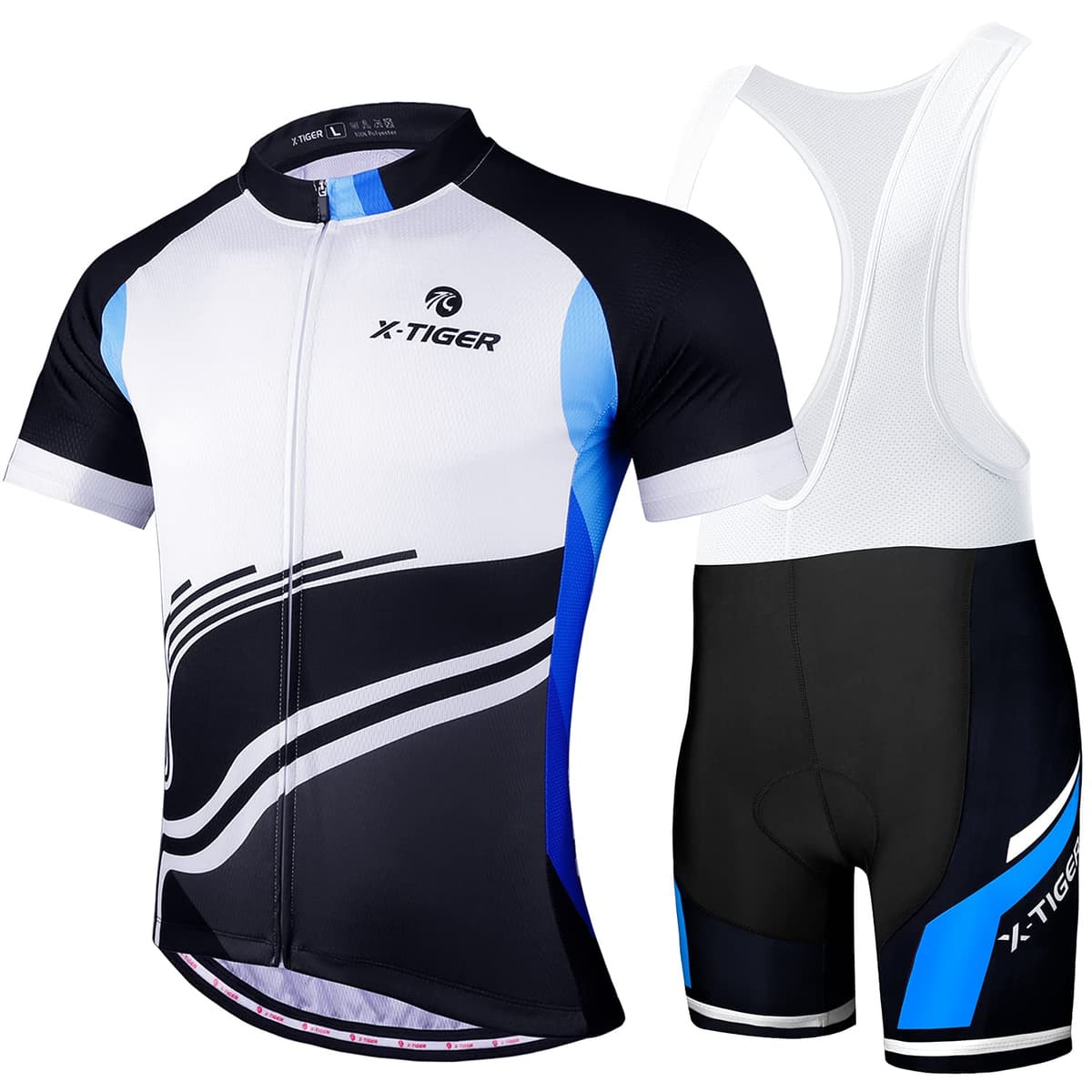 X-TIGER Hombres de Bicicleta con 5D Gel Acolchado MTB Ciclismo Maillots Tirantes Culotte Pantalones Cortos Culotes
