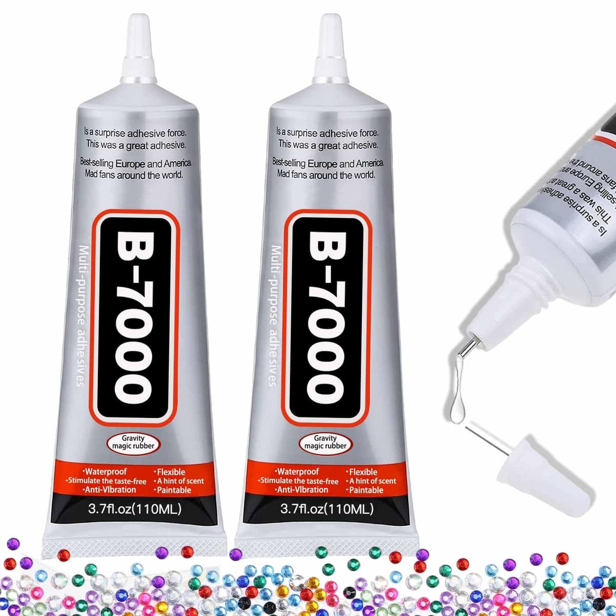 B-7000 Craft Glue for Jewelry Making - 15ml/0.5oz (2 Pack) - Multi-Function B-7000 Super Adhesive Glues Liquid Fusion Glue for Rhinestones Crafts, Clothes Shoes, Fabric, Jewelry Making, Cell Phones — view 11