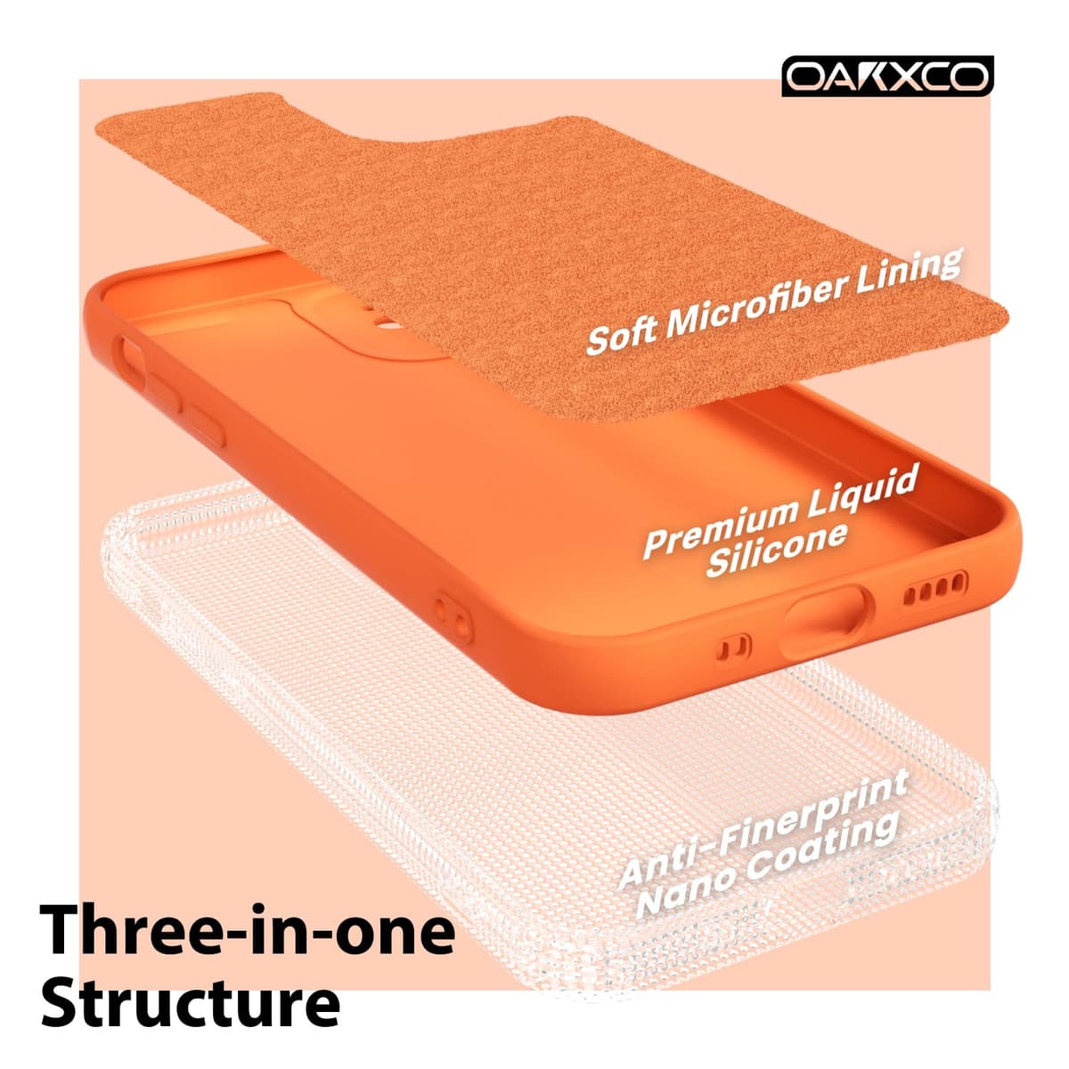 oakxco for iPhone 17 Pro Max Phone Case Liquid Silicone, Cute Thin Slim Grip Soft Rubber Gel for Women Men, Smooth Matte TPU Plain Solid Color Girly Simple Case with Camera Cover, Light Pink — view 628