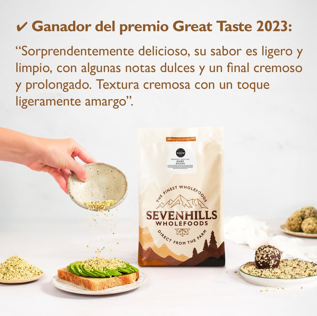 Sevenhills Wholefoods Semilla De Cáñamo Peladas Crudas Orgánico 500g — view 4