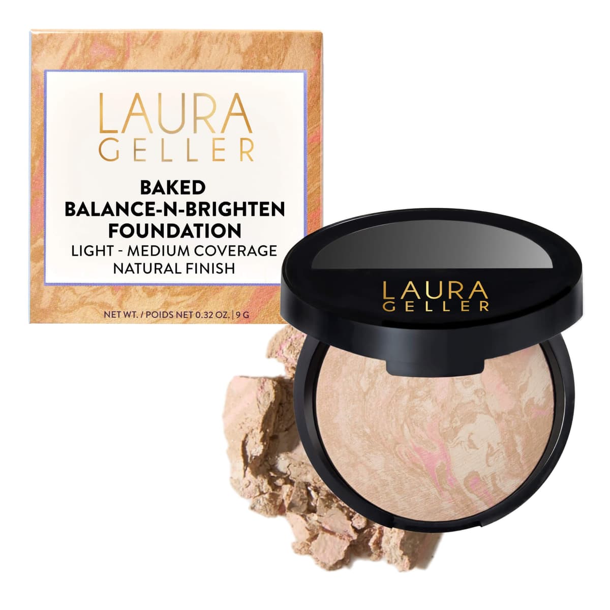 LAURA GELLER Baked Balance-n-Brighten Colour Correcting Powder Foundation (Medium) Buildable Light to Medium Coverage Baked Foundation, Demi-Matte Finish — view 22