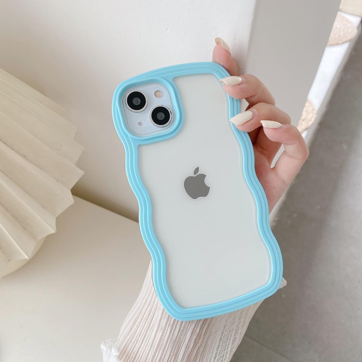 QLTYPRI Compatible with iPhone 11 Case, Cute Curly Wave Frame Clear Case for Girls Women, Transparent Soft Silicone TPU Bumper Shockproof Protective Phone Cover for iPhone 11 - Purple — view 22