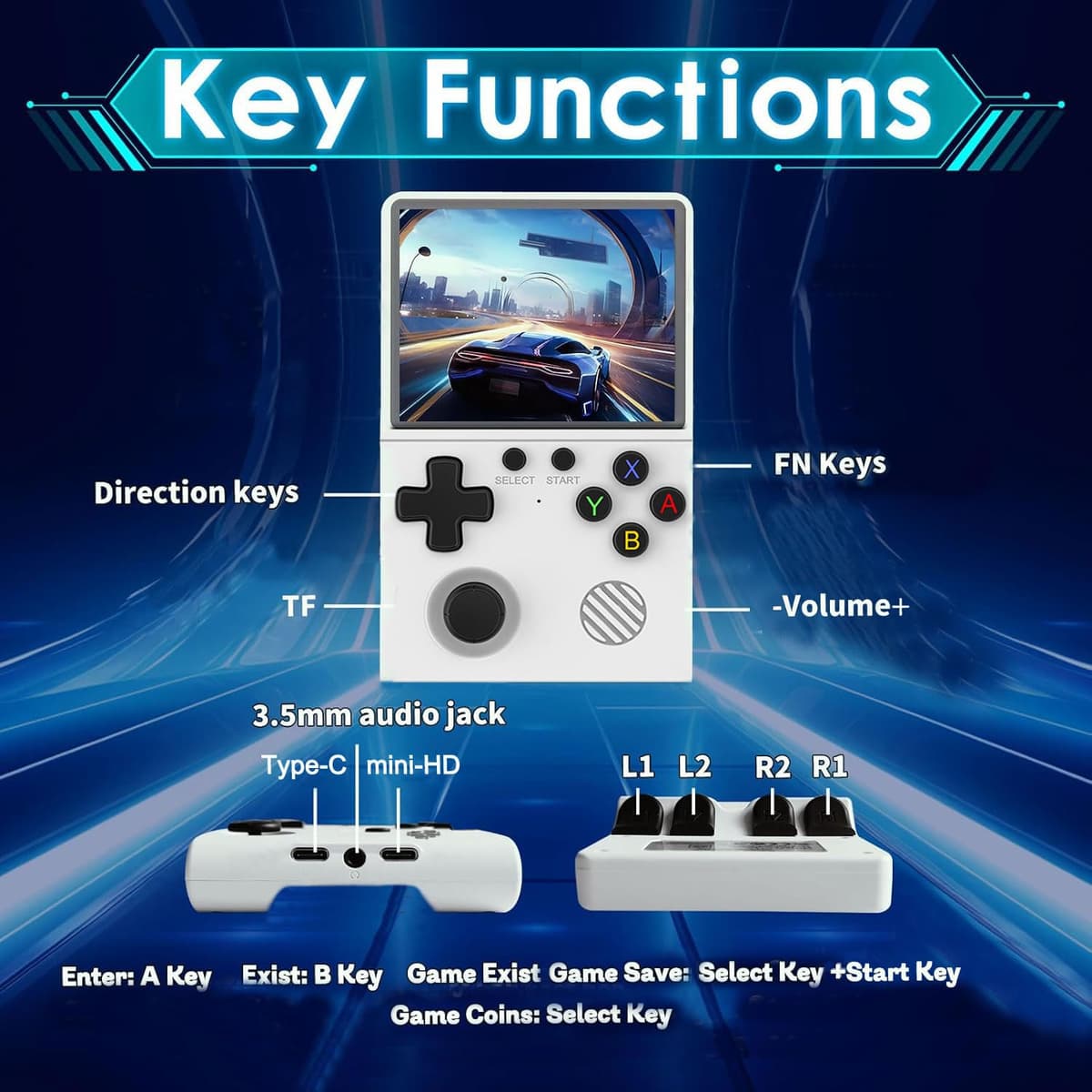 ASTEKID 2026 New Upgrade Retro Handheld Game Console with 20000+ Classic Game, Relive Childhood, Rechargeable Video Game Console, Support 30+ Emulators, Portable Pocket Arcade — view 7