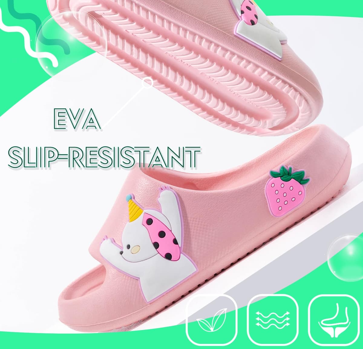 Chanclas de Baño Antideslizantes para Niños y Niñas - Ultraligeras <130g (Tallas 26/27 EU) - 26-38 EU, Sandalias Zapatillas EVA para Baño, Playa, Piscina, Jardín Interior y Exterior — view 4