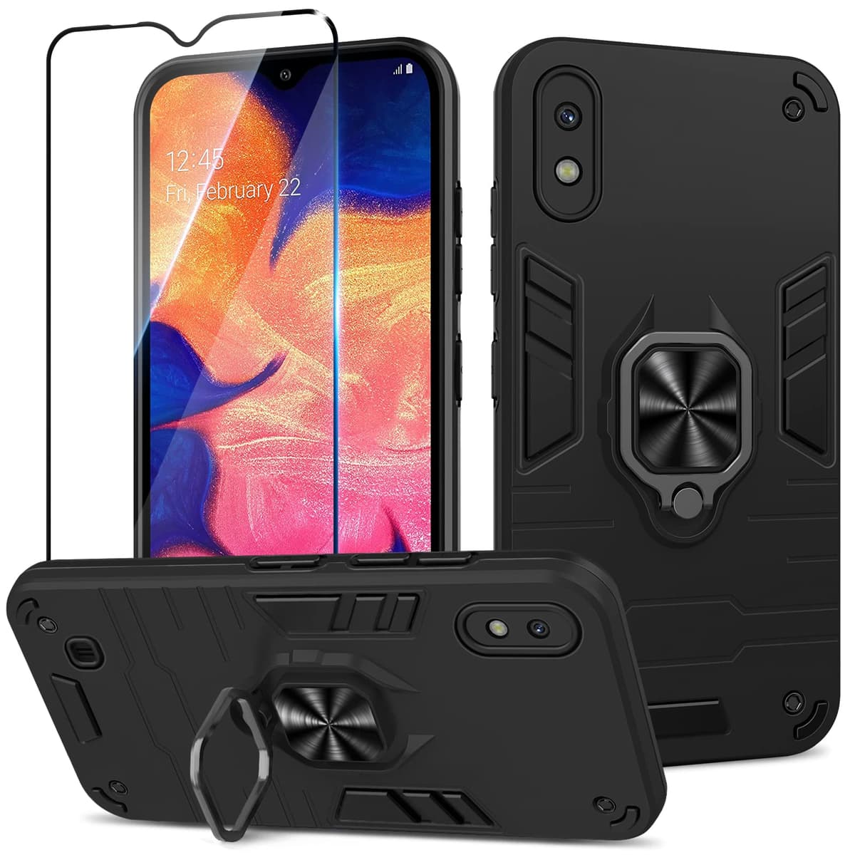 Funda para CMF Phone 2 Pro, Carcasa Antigolpes con Soporte anular metálico, Case Protectora de Grado Militar, Negro — view 166