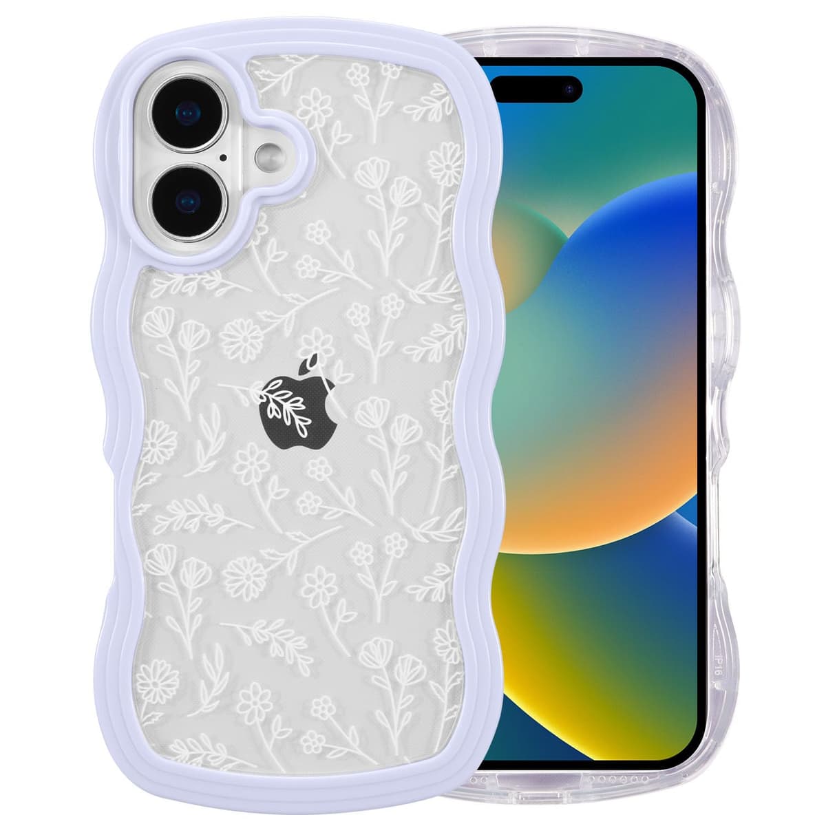 QLTYPRI Compatible with iPhone 11 Case, Cute Curly Wave Frame Clear Case for Girls Women, Transparent Soft Silicone TPU Bumper Shockproof Protective Phone Cover for iPhone 11 - Purple — view 76