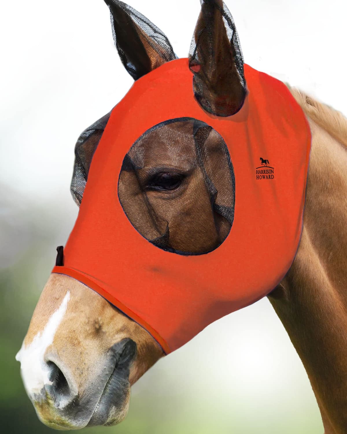 Harrison Howard Máscara elástica para Moscas de Caballo, excelente Comodidad con protección UV, máscara estándar para Caballos, Azul Marino M — view 16