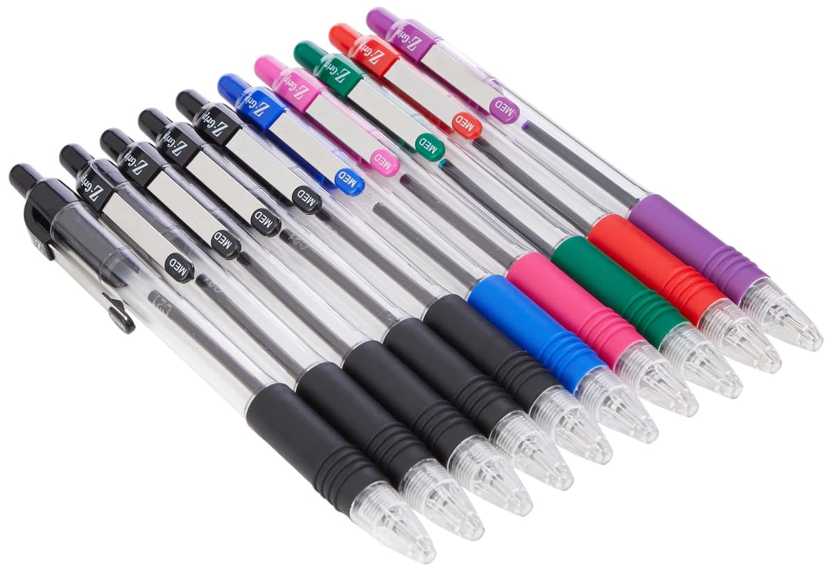 Zebra Pen Z Grip Black Ballpoint Pens with Pocket Clip 8pk, Retractable Black Ink Ballpoint Pens, Reliable Black Biro Pens Multipack for Everyday Use Design, New Pack Size 8pk — view 8