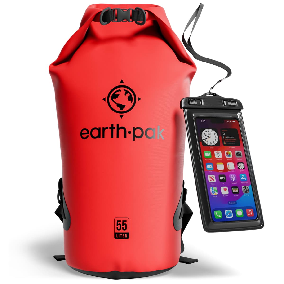 Earth Pak Waterproof Dry Bag - Roll Top Waterproof Backpack Sack Keeps Gear Dry for Kayak with Waterproof Phone Case — view 22