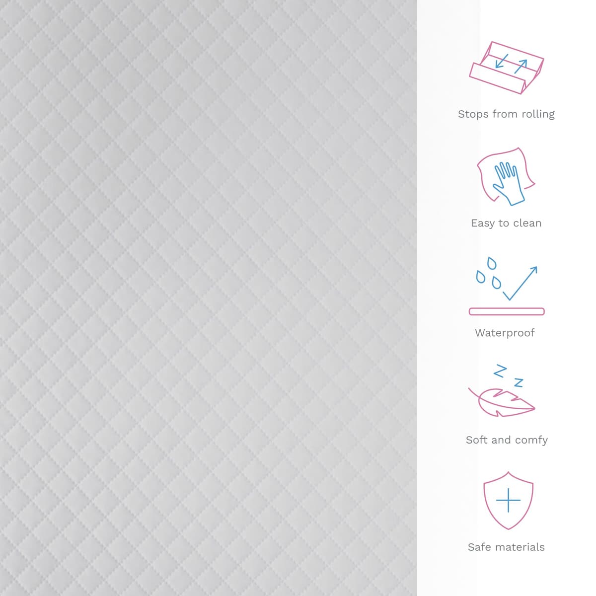 Soft Base Newborn Baby Changing Unit Mat with Raised Edges 50x70 cm (Caro Grey) — view 2