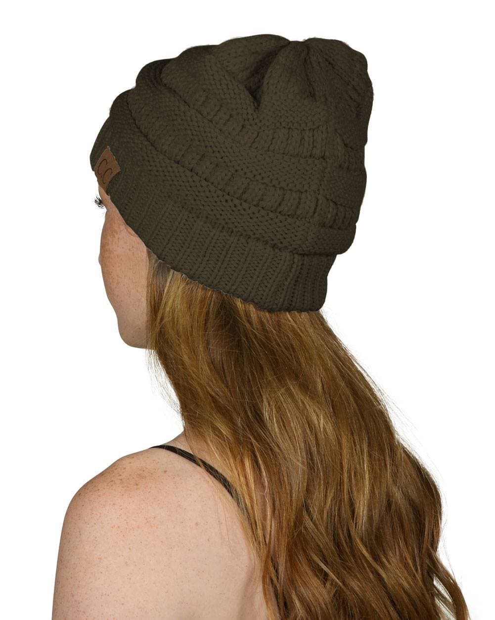 Warm Chunky Soft Stretch Cable Knit Beanie Skully — view 121
