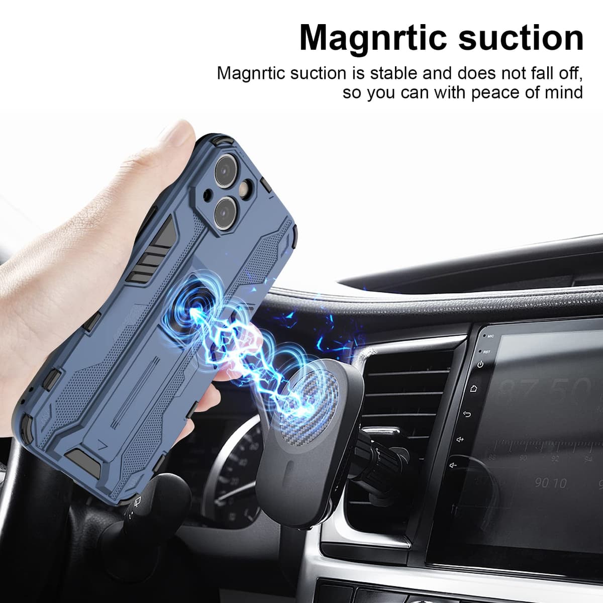 Funda para CMF Phone 2 Pro, Carcasa Antigolpes con Soporte anular metálico, Case Protectora de Grado Militar, Negro — view 1421