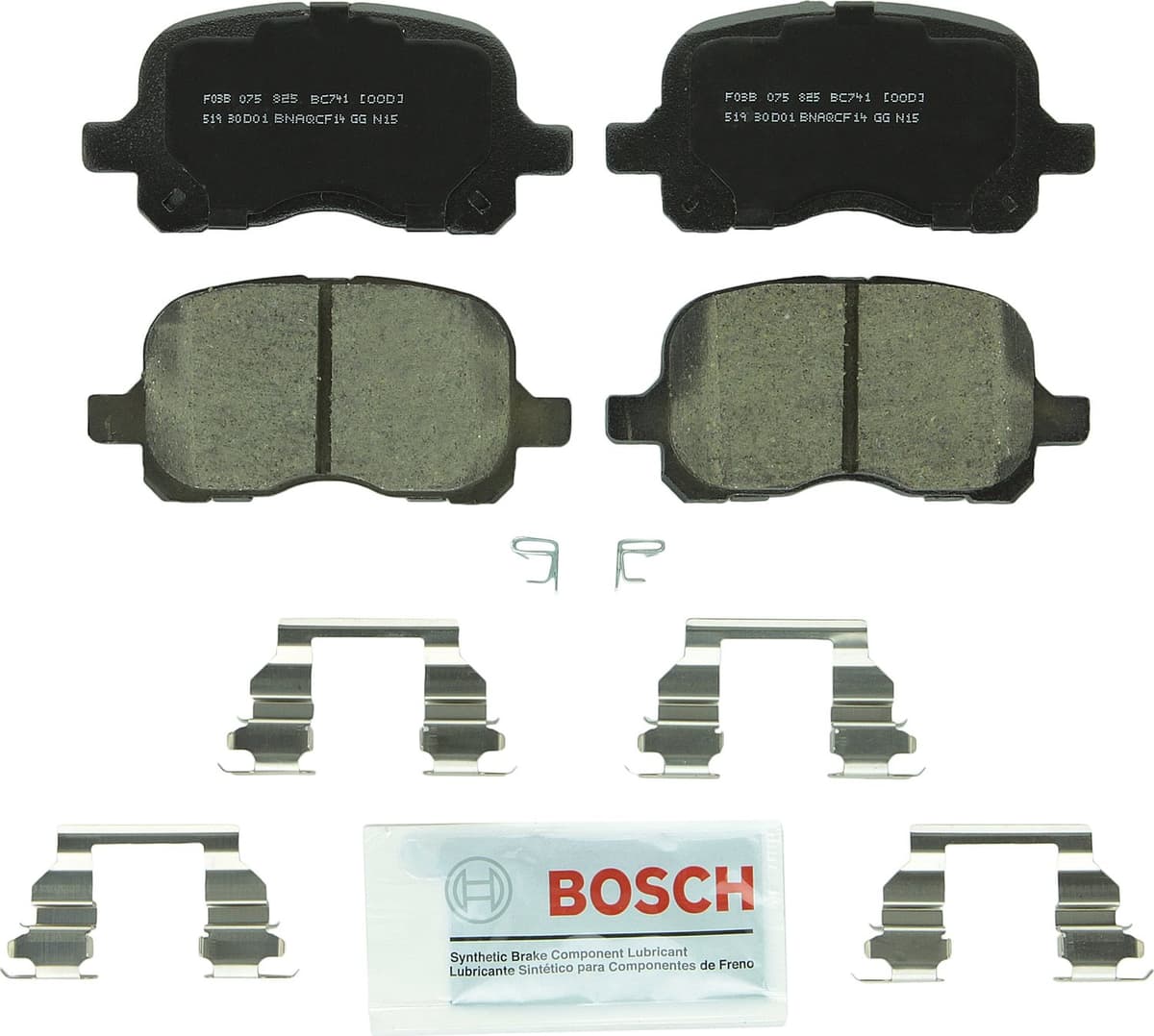 Bosch BC914 QuietCast Premium Ceramic Disc Brake Pad Set For: Acura ILX; Honda Accord, Civic, CR-V, Element, Fit, Front — view 300