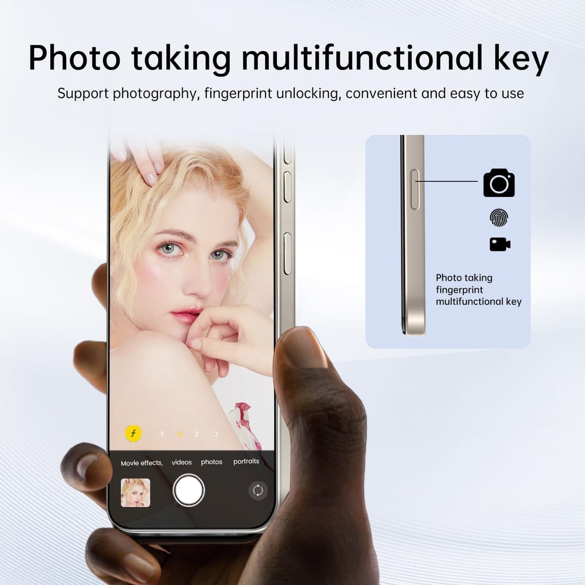 16PM Unlocked Phone,6.99" HD Screen The Phone,8+256GB with 128GB Memory Card Cell Phone, Android 13.0,108MP & 68 Camera,Photo Shortcut button/5G/Face ID/Fingerprint Lock (Gray) — view 2