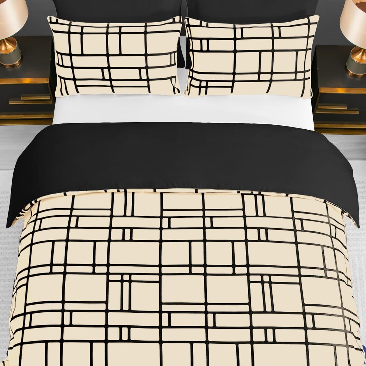 Pamposh 3 Pcs Single Duvet Cover Set with Matching Black Single Fitted Sheet 40 cm Extra Deep Pocket - UltraSoft Breathable Premium Microfibre Reversible Quilt Cover Bedding Set For All Seasons — view 80
