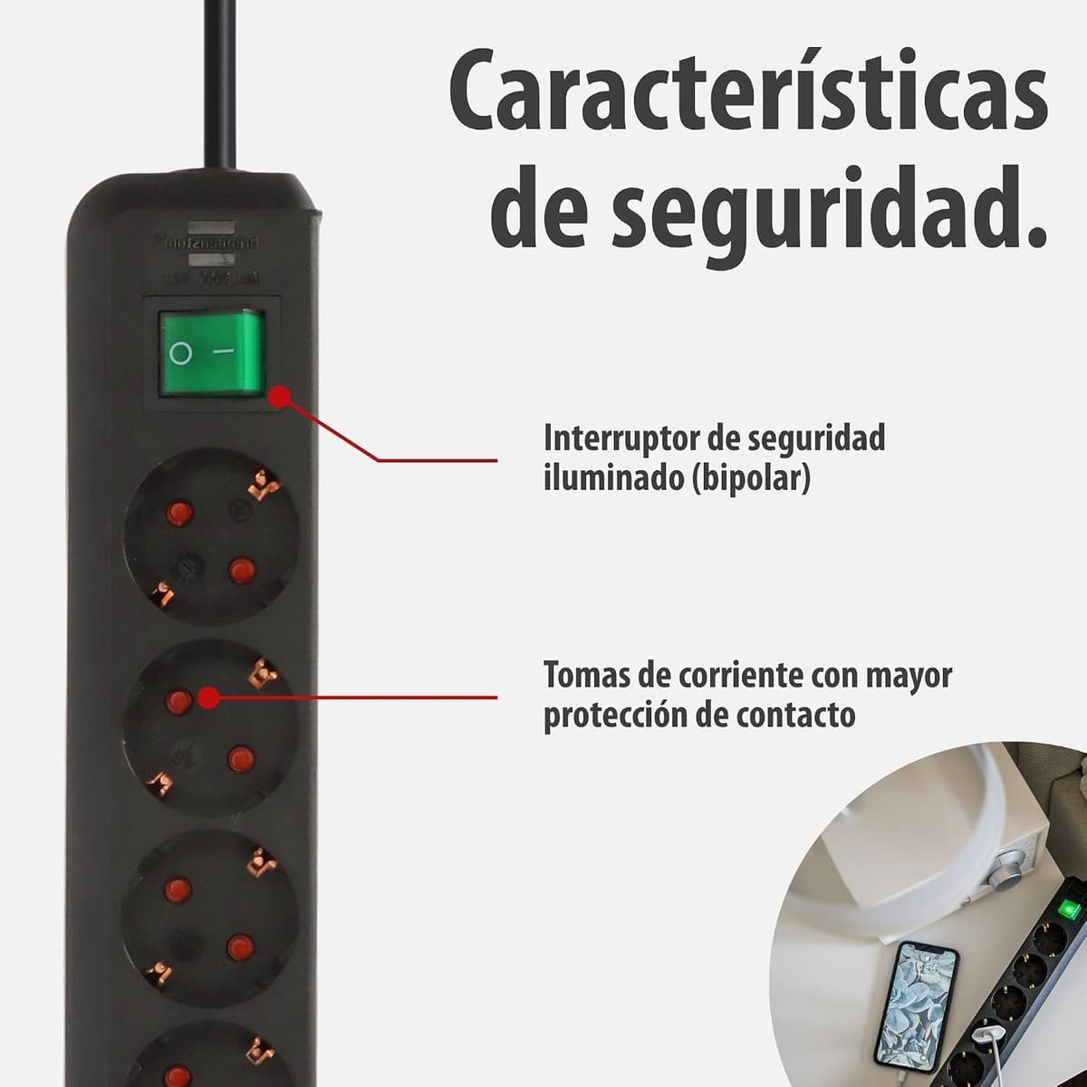 Brennenstuhl Set Eco-Line de 2 Unidades, Regleta de 6 Tomas (múltiples Tomas con Contacto de protección, Mayor protección con — view 2