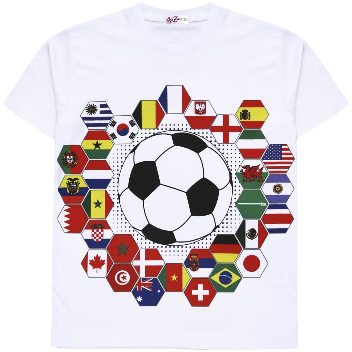 A2Z 4 Kids Girls Boys T Shirts International Football World Cup T-Shirt Soft Feel Soccer Team Short Sleeves Tank Top Tees for Children Street Parties T-Shirt Age 5-13 Years