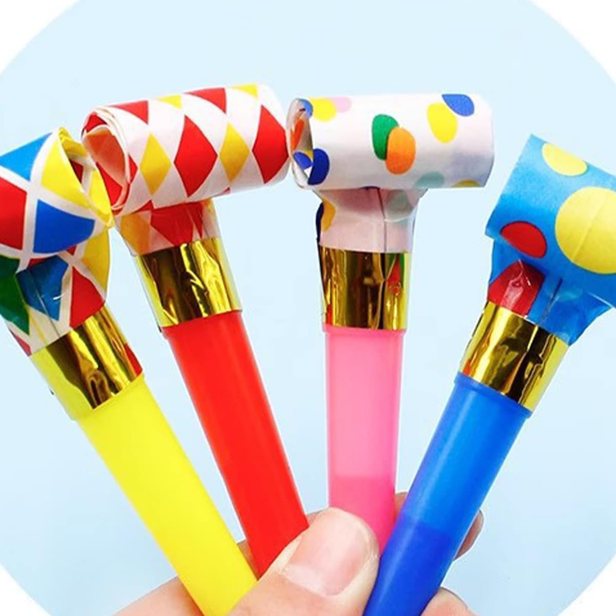 30 Pcs Party Blowers Whistles, Bright-colored Party Blowers for Kids, Interesting & Fun Partys Poppers, for Wedding, Graduation, Celebrations, Christmas, Birthday Partys (Color random) — view 5