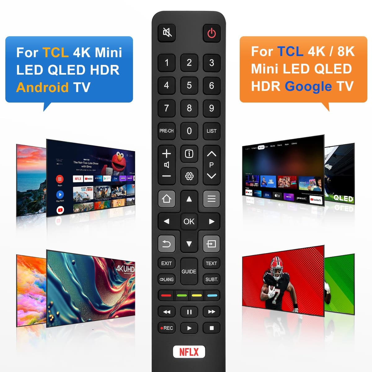 Mando-para-TCL-Smart-TV, Mando a Distancia Universal para TCL Google/Android TV — view 3