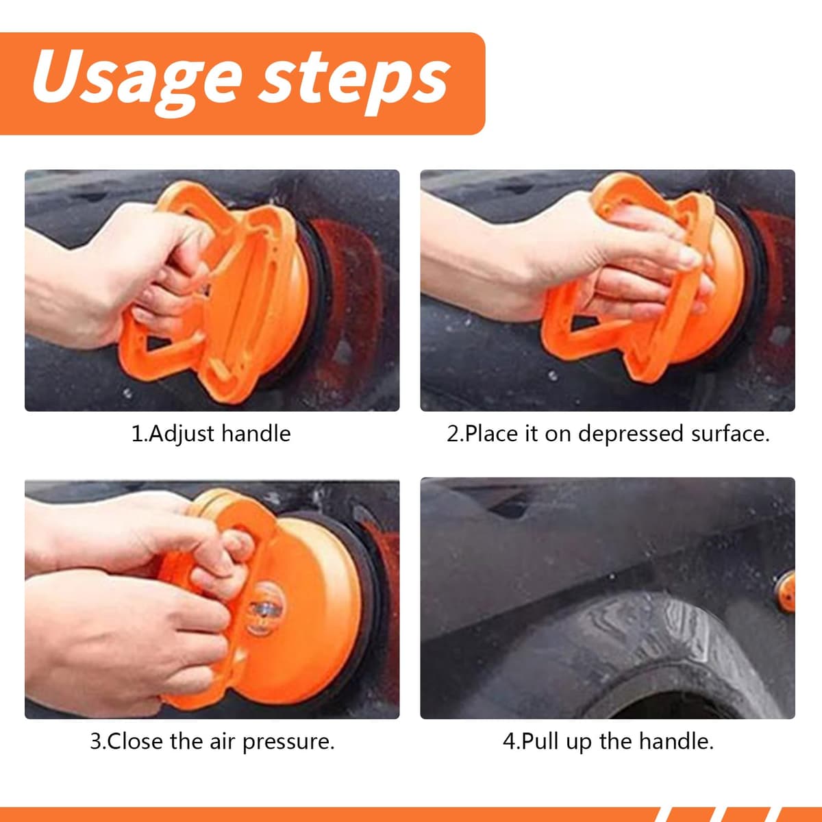 3-Pack Heavy-Duty Dent Puller Kit with Strong Suction Cups | Paintless Car Dent Repair Tool for Auto Body, Glass & Tile Lifting | Universal Dent Removal for Smooth Surfaces & Moving Heavy Objects — view 4
