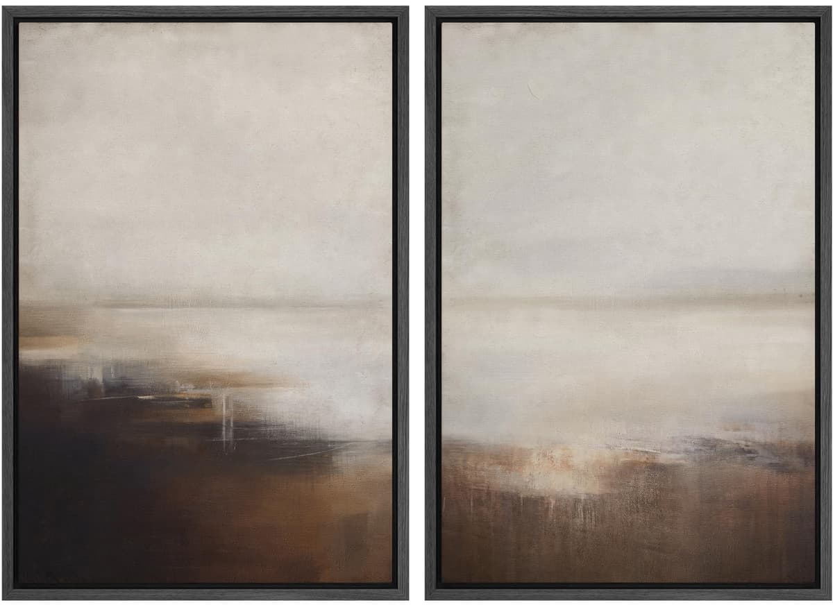 SIGNWIN Framed Canvas Print Wall Art Abstract Wave Pattern Modern Art Minimalist Neutral Decor for Living Room, Bedroom, Office - 16"x24"x2 Natural — view 101