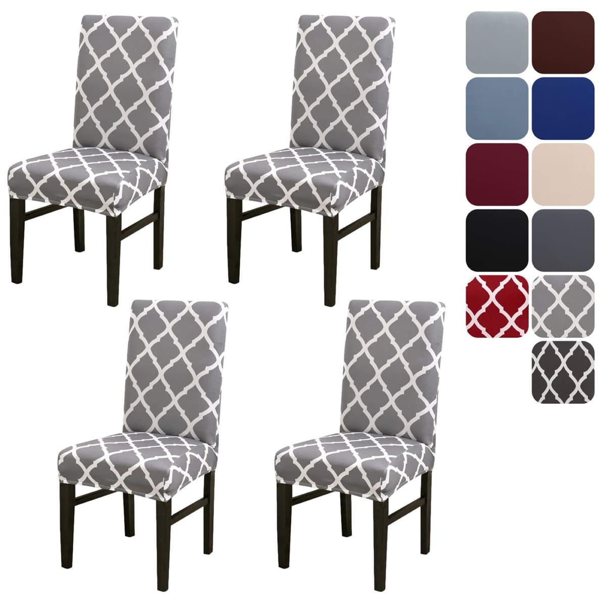Dining Room Chair Covers Slipcovers Set of 4, Stretch Removable Washable Dining Chair Protector Decoration Cover Seat Slipcover for Hotel, Ceremony, Banquet, Kitchen, Restaurant, Home — view 20
