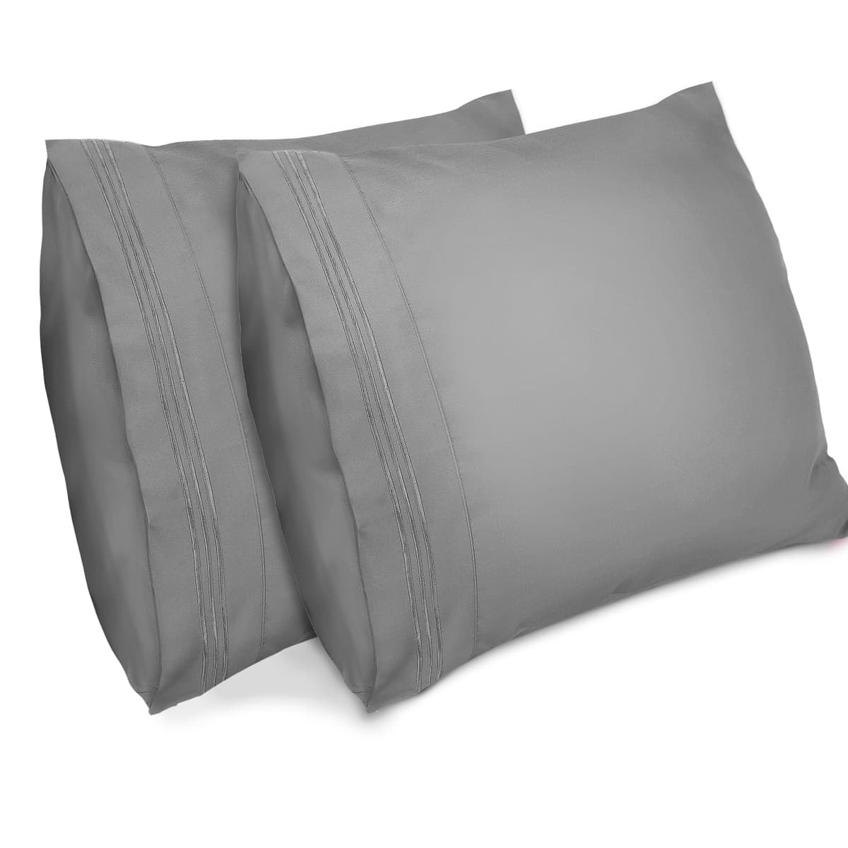 Lirex 2-Pack Fundas de Almohada 1800 hilos, Fundas de Almohada de Microfibra Suave Cepillada, Transpirables sin Arrugas y Lavables a Máquina (50x70 cm, Blanco) — view 27