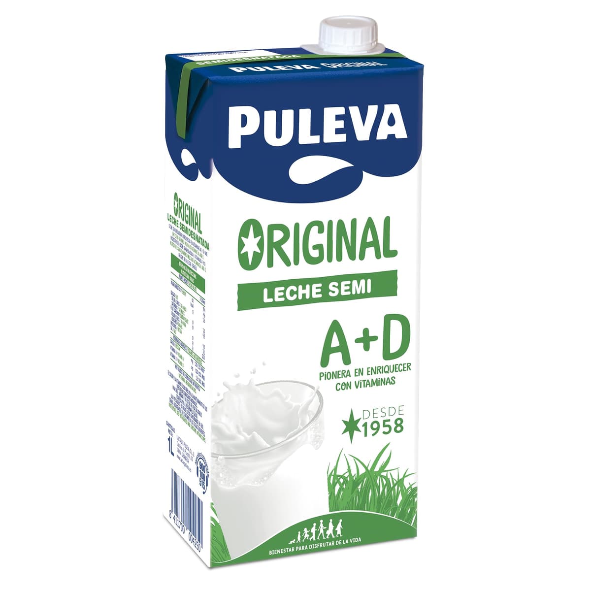 Puleva Original - Leche Semidesnatada con Vitaminas A y D - Sin Azúcar Añadido y Sin Gluten - Brik UHT Pack 6 x 1L — view 5