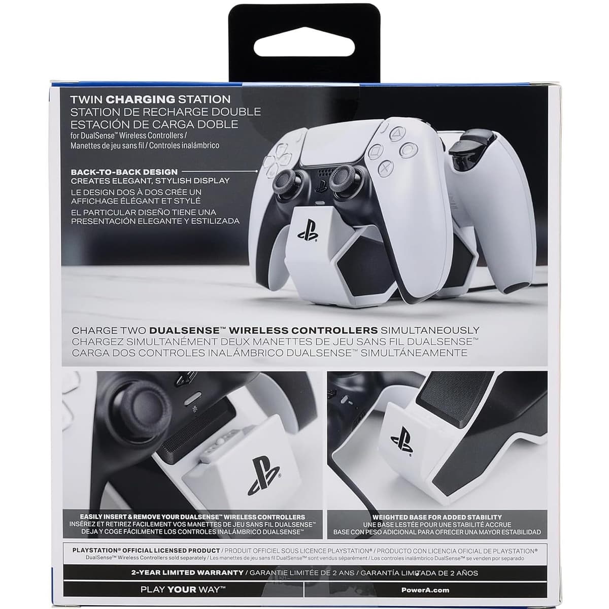 PowerA Twin Charging Station for PS5 Dualsense Wireless Controllers, PlayStation Charging Dock, AC Adaptor with 1.8m Cable, Free the USB Port, LED Light Indicator, Official — view 11