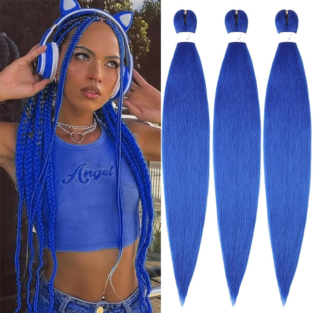 YDDM Capelli Per Treccine Africane Azul Extension Treccine Texture Yaki Easy Install per Principianti 26 Pollici 3 Pezzi Capelli Leggeri e Naturali per Box Braids, Twist e Crochet