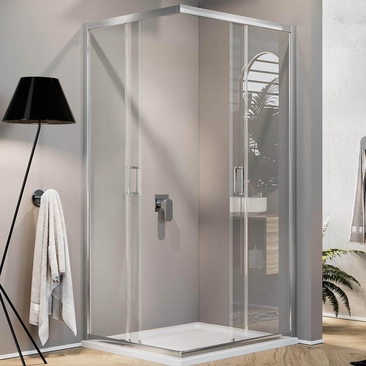 Idralite Box Mampara de Ducha Cuadrado 70x70 H185 Transparente 6mm Mod. Ready — view 2