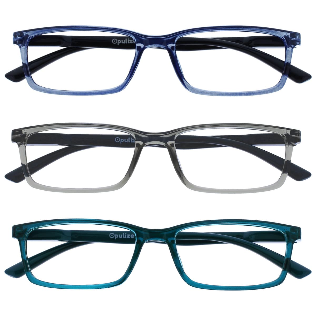 OPULIZE See Gafas Lectura Filtro Luz Azul x3 Estrecha Bisagras de Resorte Mejoran Sueño Reducen Dolor de Cabeza Ordenador Videojuegos Antirreflejante Azul Gris Turquesa Hombre Mujer BBB9-37Q +3.50