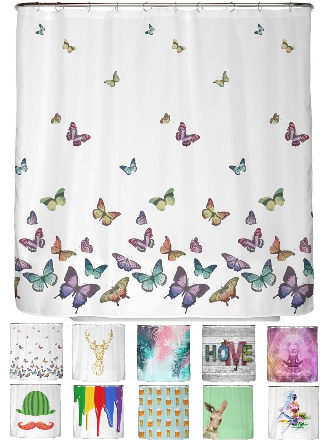arteneur® - Cortina de Ducha 180x200 - Cortina de Baño Antimoho de Tela, Impermeable, Lavable y Opaco con Dobladillo Ponderado y Anillas (Tabla Periódica Española) — view 13