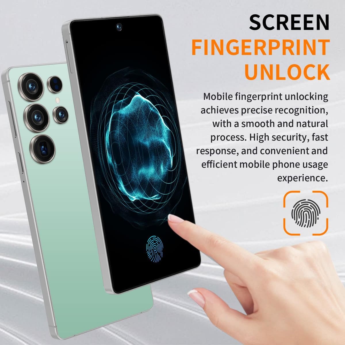 I25 Ultra Unlocked Cell Phone,12+512GB 5G Unlocked Phone, 6.99" HD Screen Smartphone Built in Pen Android 14 Battery 7000mAh, Dual SIM/Face ID/Fingerprint Lock/GPS (Sky Blue) — view 4