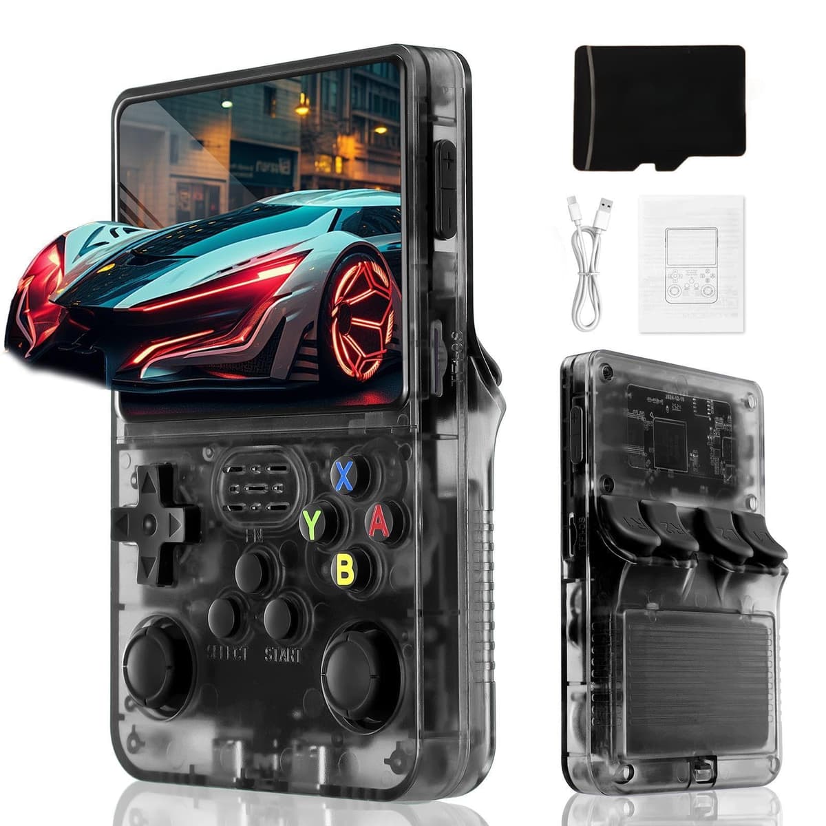 R36S Retro Handheld Video Game Console -Linux System,3000mAh Battery,3.5 Inch Screen,64G TF Card,20000+ Classic Games,Portable Game Console for Present to Give Friends for Christmas-Green — view 11