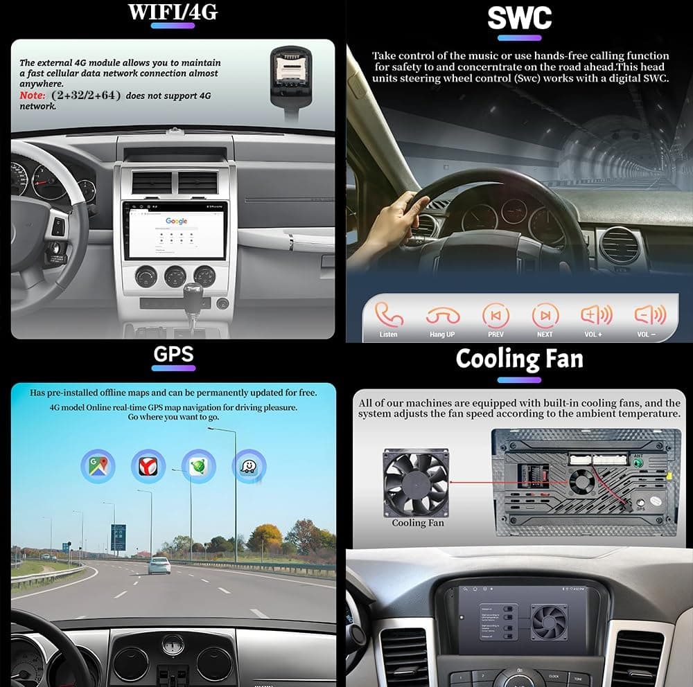 Radio para Coche Android 15 con Pantalla táctil HD de 9 Pulgadas para Nissan Murano Z50 2004-2008 Carplay cámara de visión Trasera Mirror Link Reproductor Multimedia estéreo para Coche (RS40 4+64 GB) — view 5