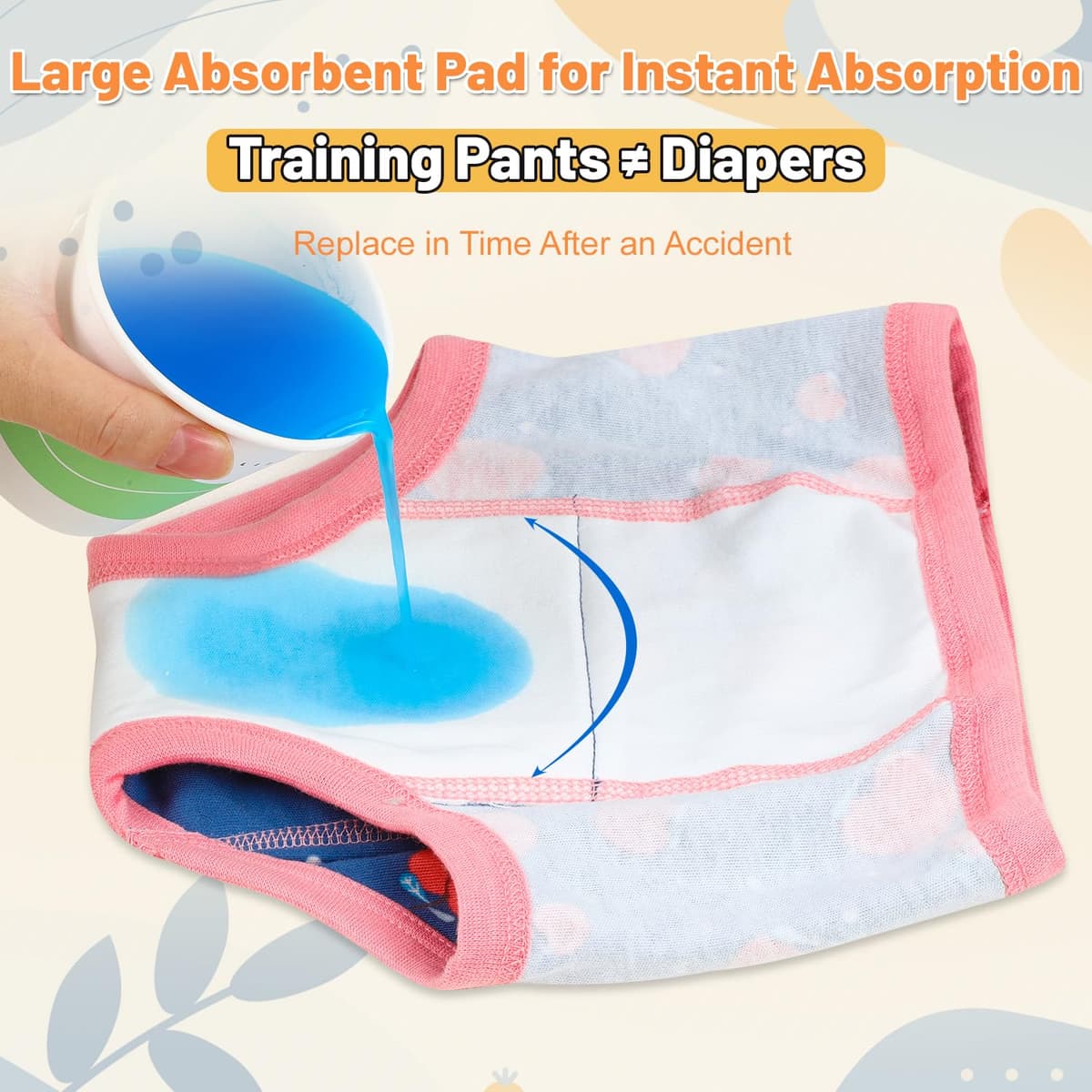 MOEMOE BABY Potty Training Pants,Toddler Training underwear,Toilet Training Pants Cotton for Girls,8 pack,Pink,2 Years — view 3