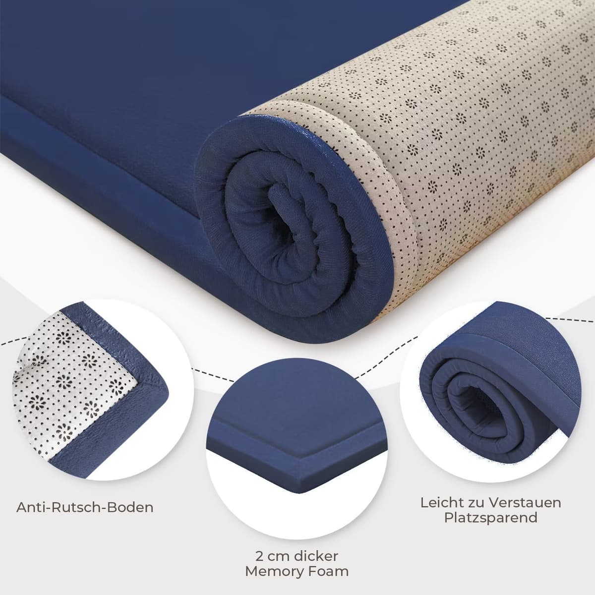 LEHOUR Engrosamiento Coral Terciopelo Alfombra Manta de rastreo para niños Alfombras Suaves de Tatami Antideslizante para niños Enlarge Play Mat (Azul Oscuro, 150 * 200CM) — view 5