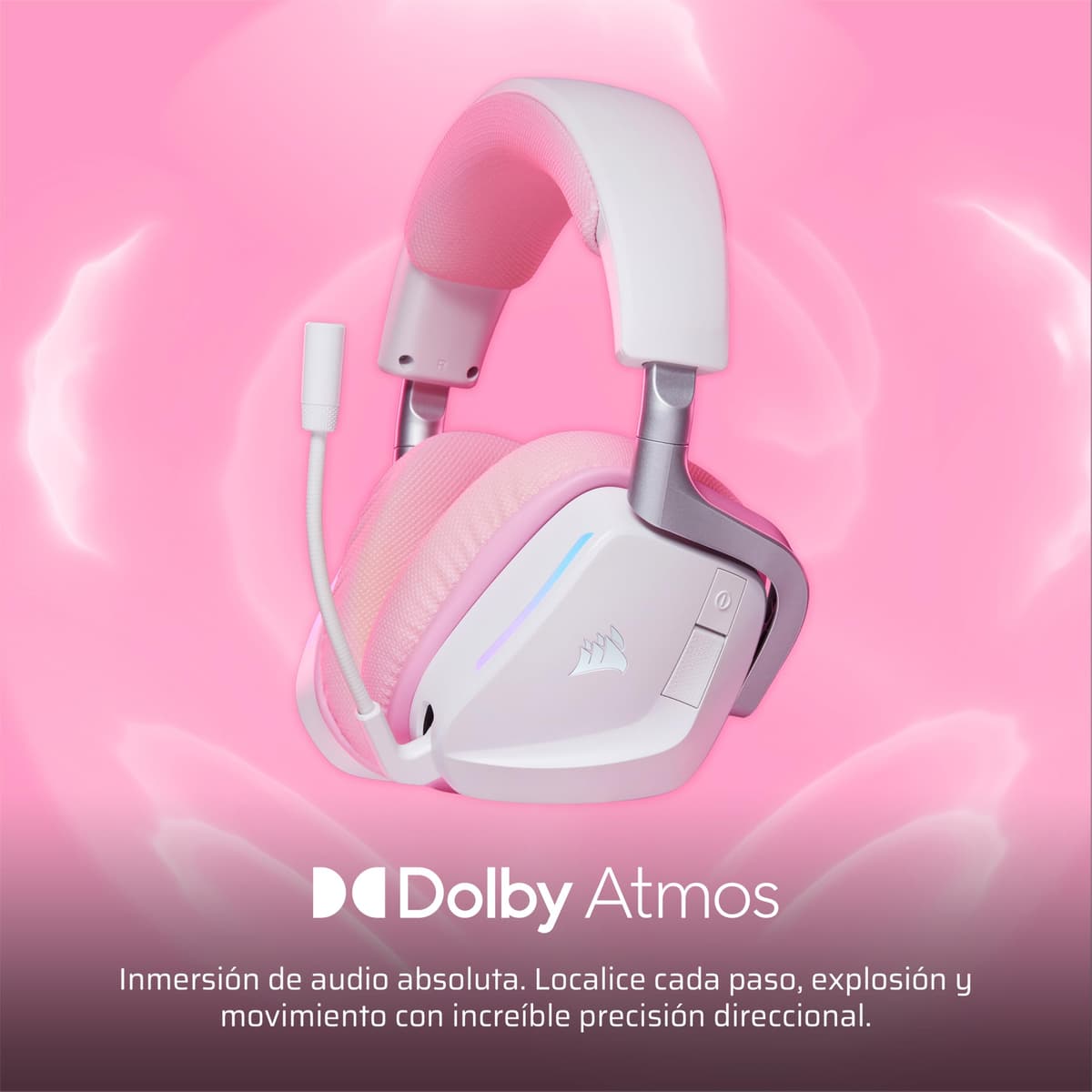 Corsair Void v2 Wireless Auriculares para Juegos con Bluetooth para PC, PS5, PS4, Switch y Móvil – Dolby Atmos, Plataforma Dual Inalámbrica, Batería de Gran Autonomía, Carga Rápida – Rosa — view 3