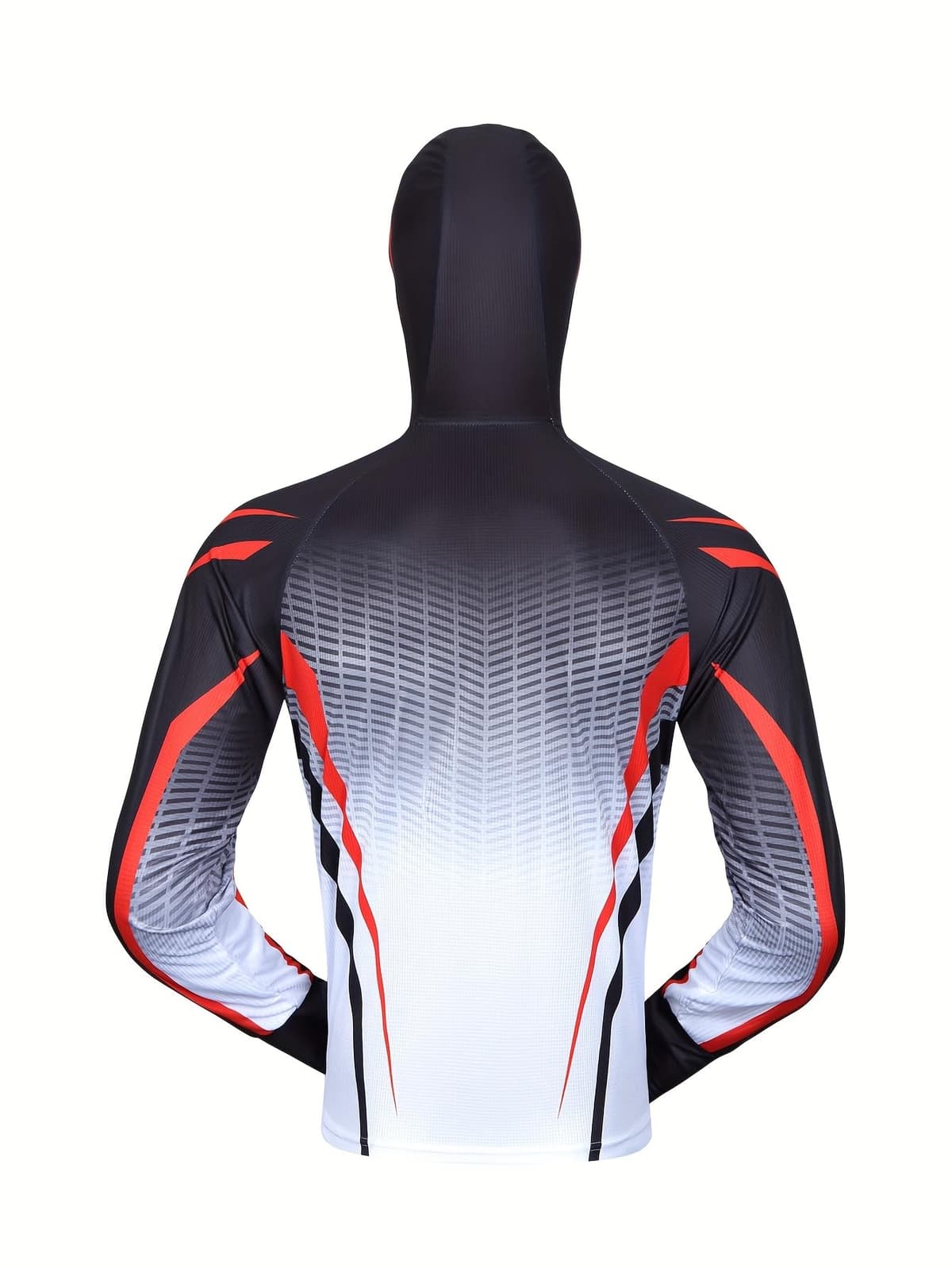 Chaqueta deportiva con capucha para hombre, cortavientos con cremallera completa, con agujeros para el pulgar, elegante diseño degradado — view 2