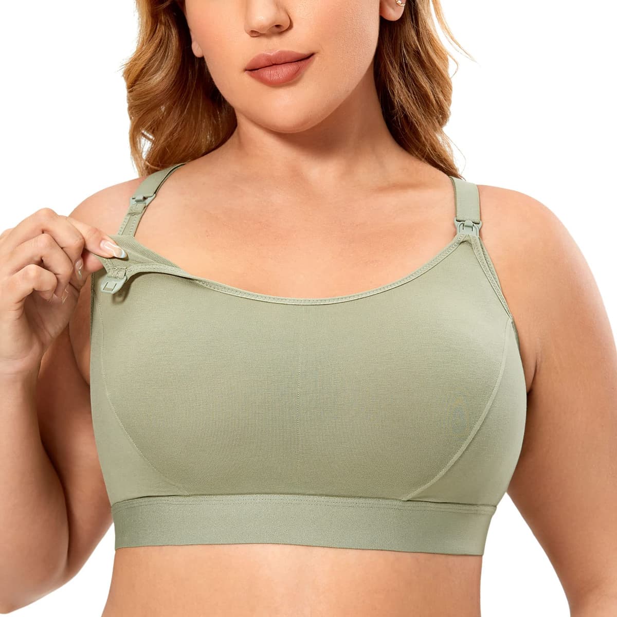 Gratlin Women's Nursing Bras Maternity Plus Size Breastfeeding Cotton Sleep Nursing Sports Bra — view 11