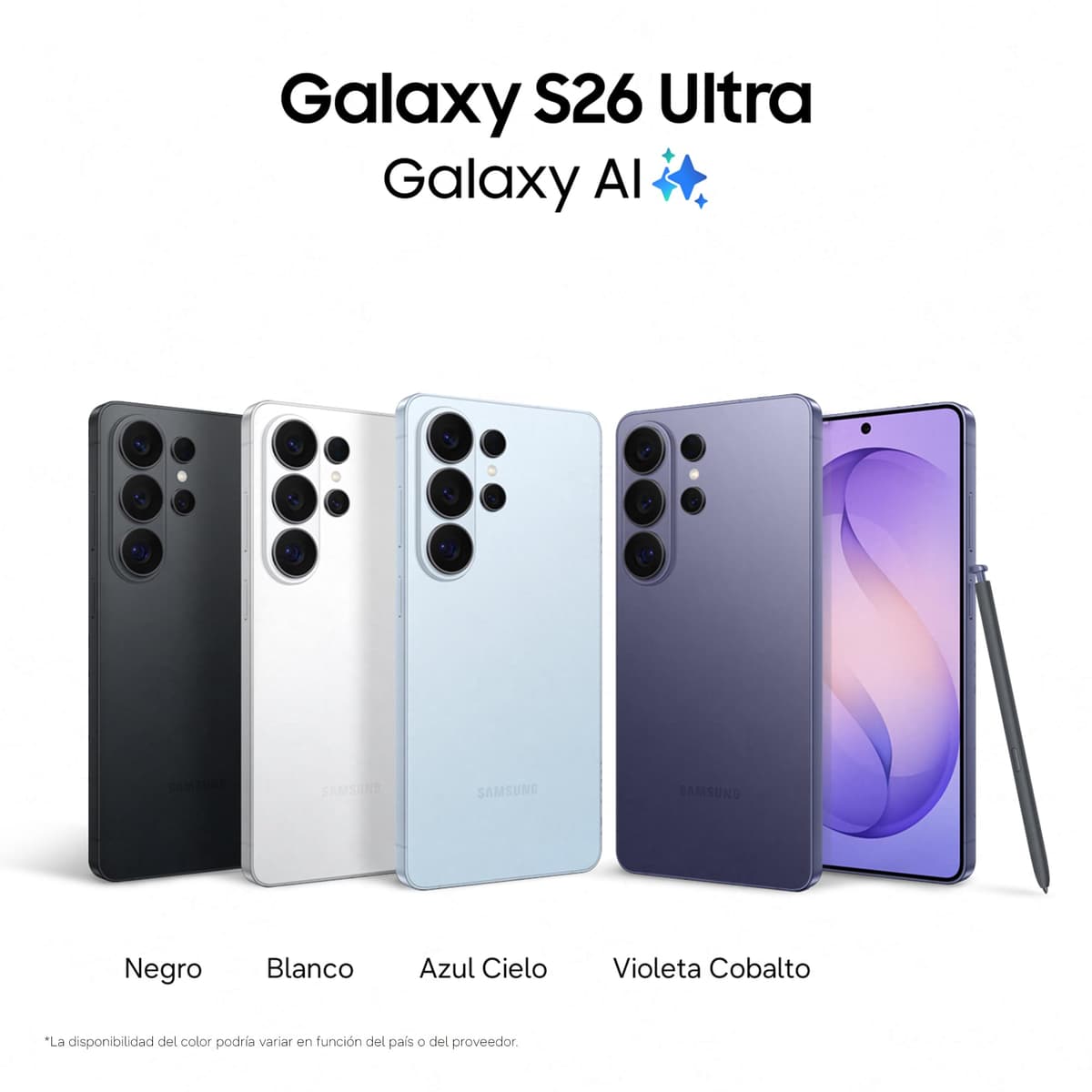 Samsung Galaxy S26 Ultra, 512GB, Smartphone with Galaxy AI, 200MP Camera, 12GB RAM, 5000mAh Battery, Manufacturer Warranty 3 Years+1 Year Extra Year, Cobalt Violet (Spanish Version) — view 2
