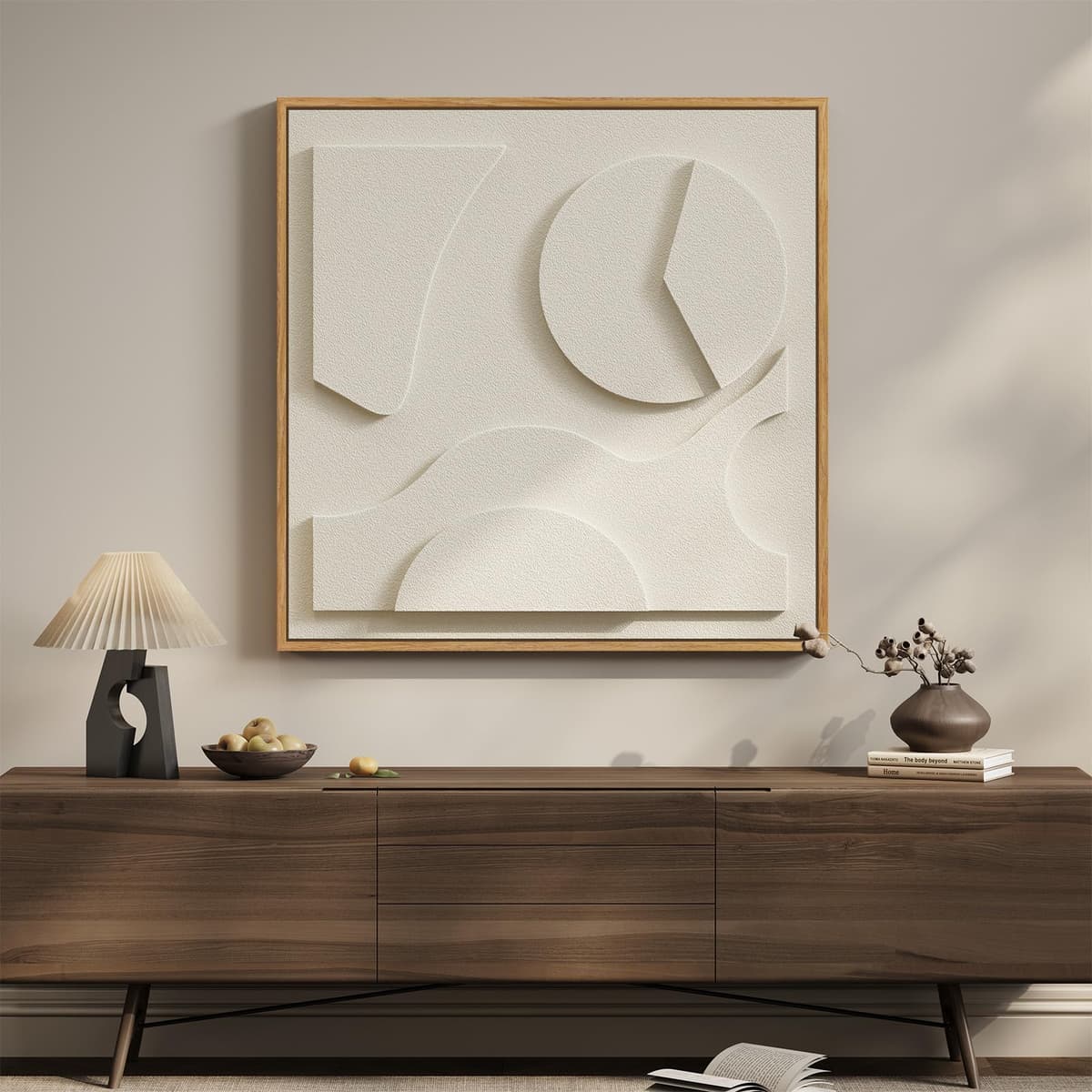 Large 3D Textured Framed Abstract Wall Art for Living Room, 3 Piece Modern Paintings Artwork for Walls, Black White Brown Geometric Sandstone Texture Pictures for Hallway Office Home Decor 24x36 In — view 18